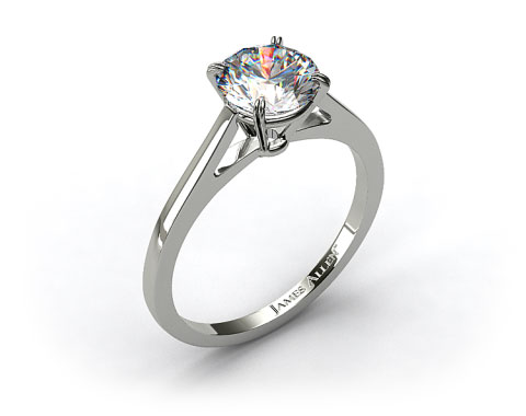 Platinum Double Claw Prong Engagement Ring